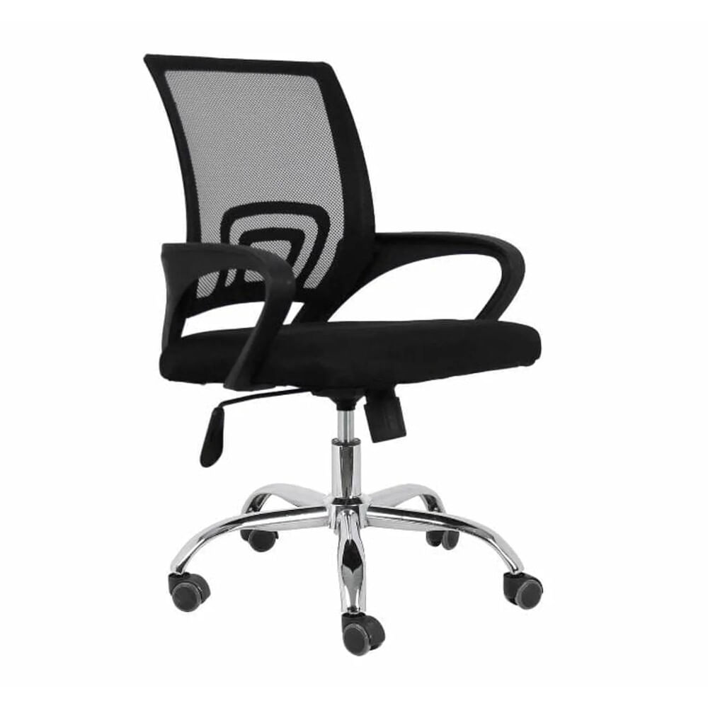 Silla de oficina ergonómica Nova, carga máx. 100 kg, soporte lumbar, 5 ruedas, negro
